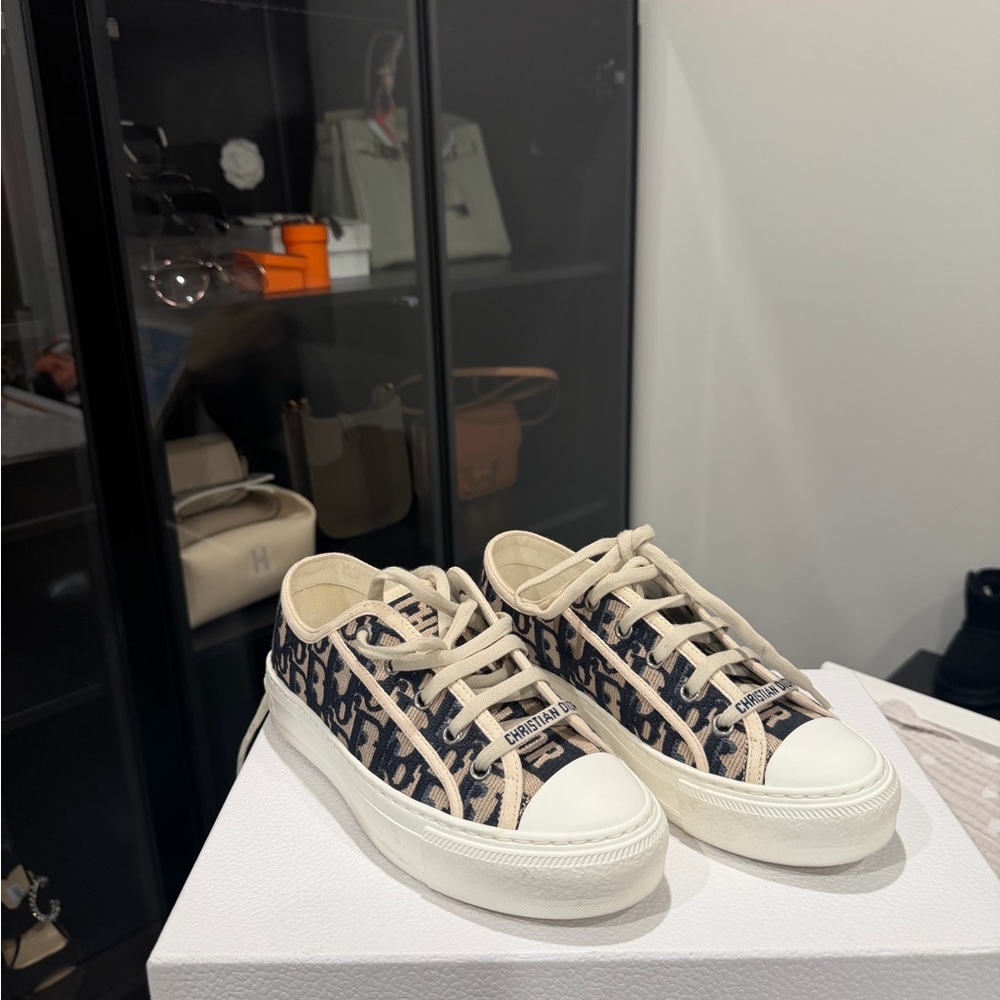 Christian Dior Beige and Blue Sneakers